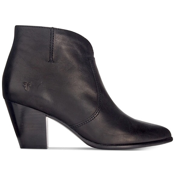 Frye Jennifer Leather Black Casual Ankle Booties - Picture 3 of 14